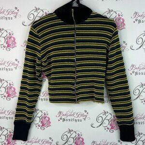 Farfalle sweater zip up stripes vintage retro crop Striped Cropped Sweater